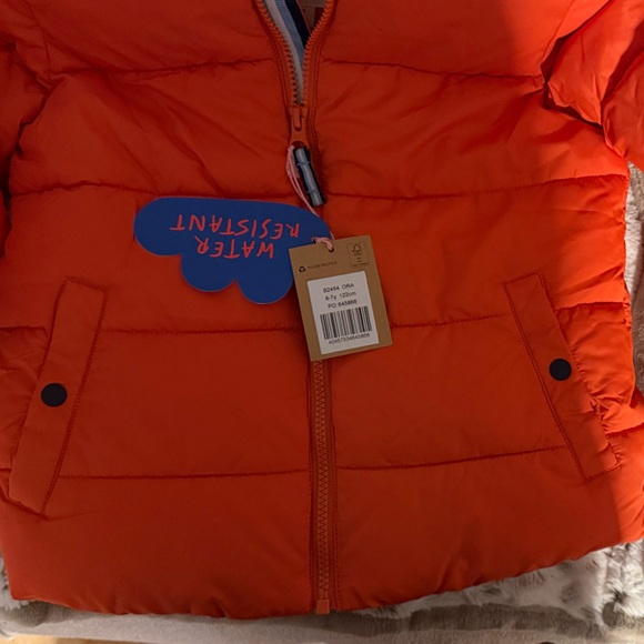 NWT Kids Mini Boden Winter Orange Fox Hooded Jacket Coat Puffer sz 6 - 7 year - Picture 6 of 8